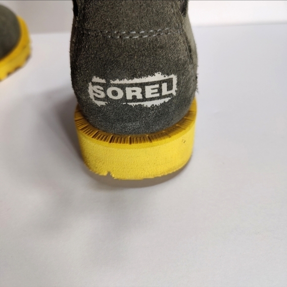 Sorel Caribou Leather Waterproof Alpine Snow Combat Cyber Green Yellow Boot Wm 6 - Picture 8 of 10